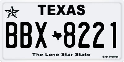 TX license plate BBX8221