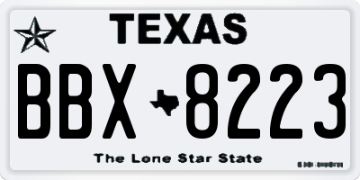 TX license plate BBX8223
