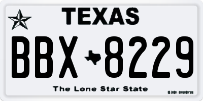 TX license plate BBX8229