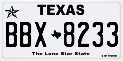 TX license plate BBX8233