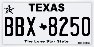 TX license plate BBX8250