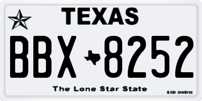 TX license plate BBX8252