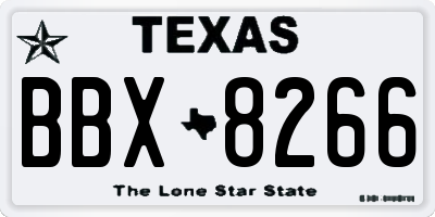 TX license plate BBX8266