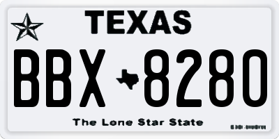 TX license plate BBX8280