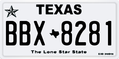 TX license plate BBX8281
