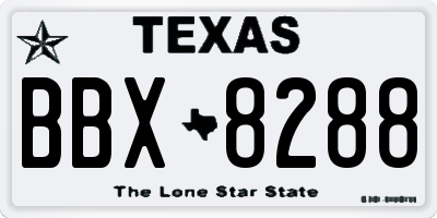 TX license plate BBX8288
