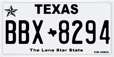TX license plate BBX8294
