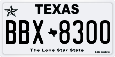 TX license plate BBX8300