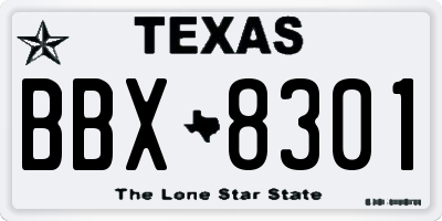 TX license plate BBX8301