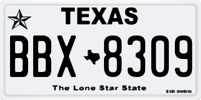 TX license plate BBX8309