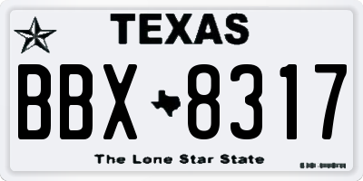 TX license plate BBX8317