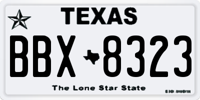 TX license plate BBX8323