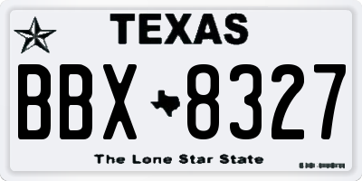TX license plate BBX8327