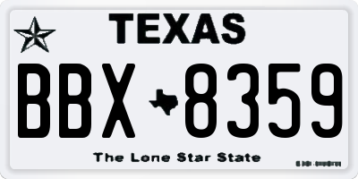 TX license plate BBX8359