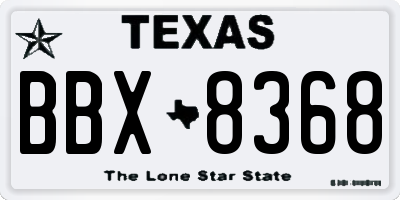 TX license plate BBX8368