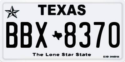 TX license plate BBX8370