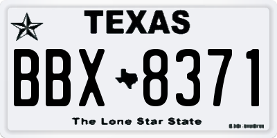 TX license plate BBX8371