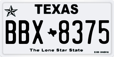 TX license plate BBX8375