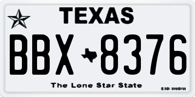 TX license plate BBX8376