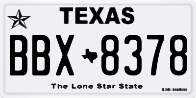 TX license plate BBX8378