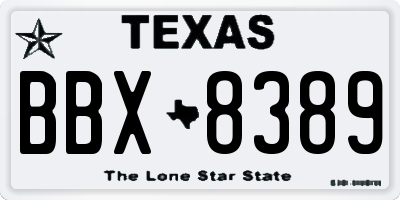 TX license plate BBX8389