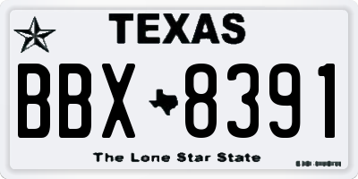 TX license plate BBX8391