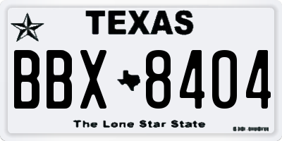 TX license plate BBX8404