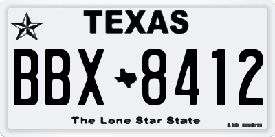 TX license plate BBX8412