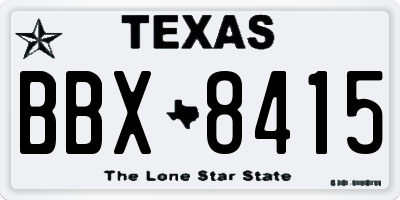 TX license plate BBX8415