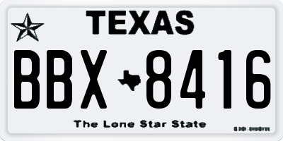 TX license plate BBX8416