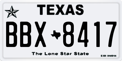 TX license plate BBX8417