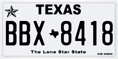 TX license plate BBX8418