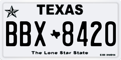 TX license plate BBX8420