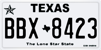 TX license plate BBX8423