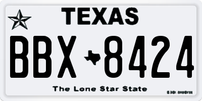 TX license plate BBX8424