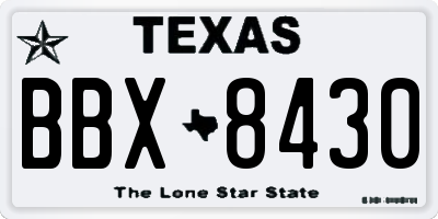 TX license plate BBX8430