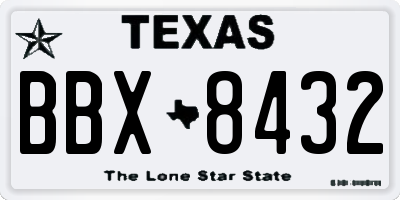 TX license plate BBX8432