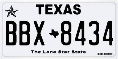 TX license plate BBX8434
