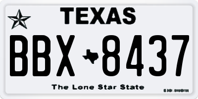 TX license plate BBX8437