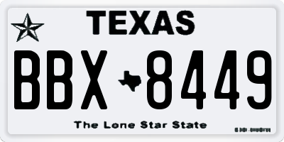 TX license plate BBX8449