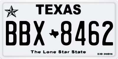 TX license plate BBX8462
