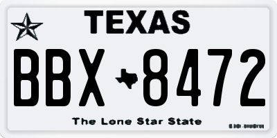 TX license plate BBX8472