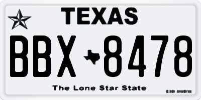 TX license plate BBX8478