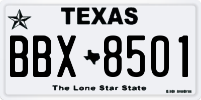 TX license plate BBX8501