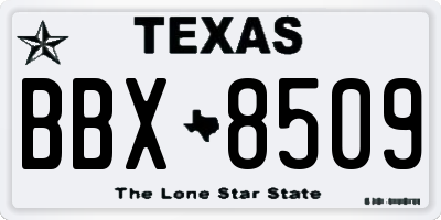 TX license plate BBX8509