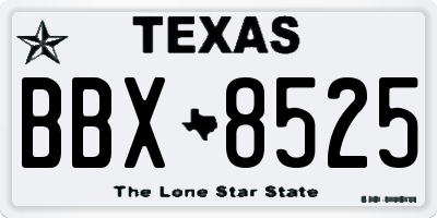 TX license plate BBX8525