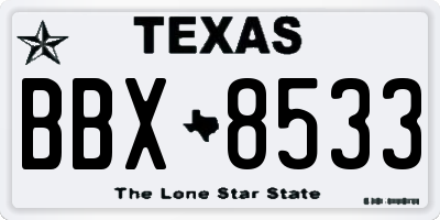 TX license plate BBX8533