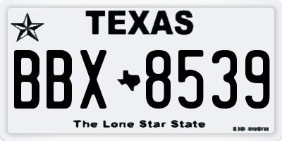 TX license plate BBX8539