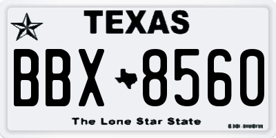 TX license plate BBX8560