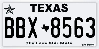 TX license plate BBX8563